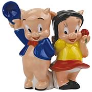 Looney Tunes Porky Pig and Petunia Salt and Pepper Shakers